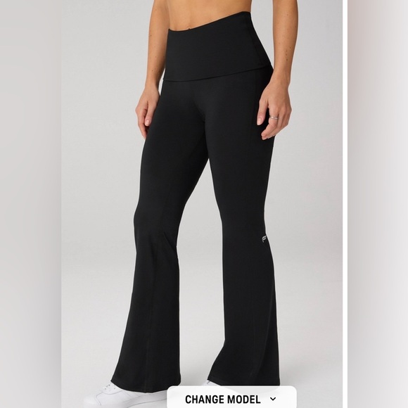 Fabletics Black Performance Leggings fold over leggings - Picture 9 of 9
